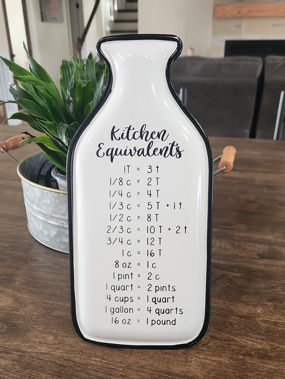 Kitchen Equivalents Metal Conversion Plaque - White with Black Trim